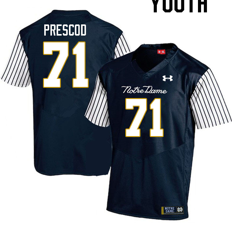 Youth #71 Styles Prescod Notre Dame Fighting Irish College Football Jerseys Stitched-Alternate